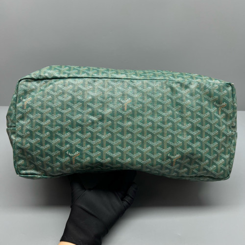 Goyard Anjou GM Goyardine Calfskin Green White Brown