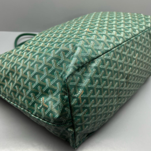 Goyard Anjou GM Goyardine Calfskin Green White Brown
