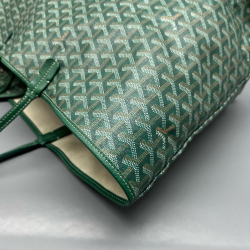 Goyard Anjou GM Goyardine Calfskin Green White Brown
