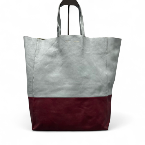 Celine Small Cabas Phantom Tote Calfskin Light Blue Burgundy