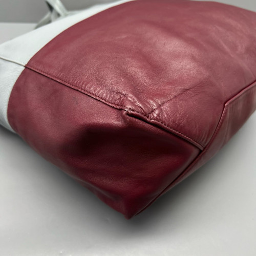 Celine Small Cabas Phantom Tote Calfskin Light Blue Burgundy