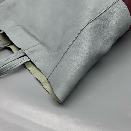 Celine Small Cabas Phantom Tote Calfskin Light Blue Burgundy