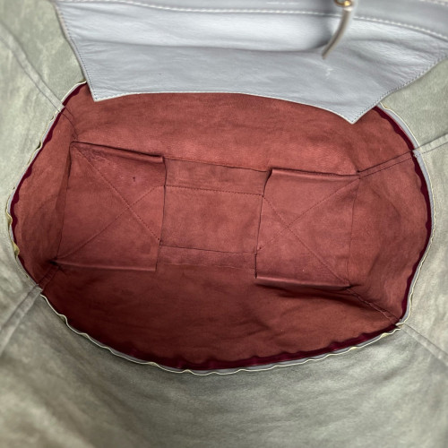 Celine Small Cabas Phantom Tote Calfskin Light Blue Burgundy