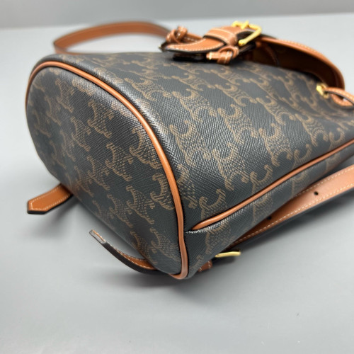 Celine Mini Folco Backpack Triomphe Brown Black