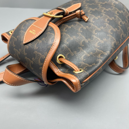 Celine Mini Folco Backpack Triomphe Brown Black