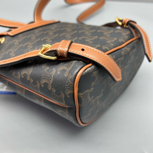 Celine Mini Folco Backpack Triomphe Brown Black
