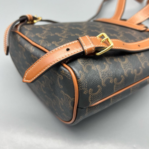 Celine Mini Folco Backpack Triomphe Brown Black