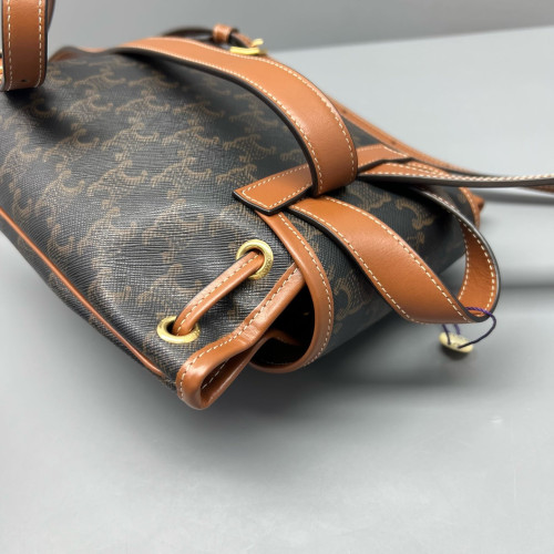 Celine Mini Folco Backpack Triomphe Brown Black