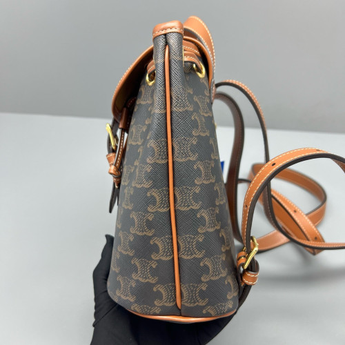 Celine Mini Folco Backpack Triomphe Brown Black