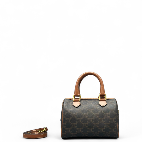 Celine Small Boston Bag Triomphe Brown Black