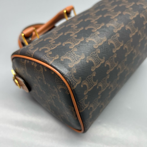Celine Small Boston Bag Triomphe Brown Black