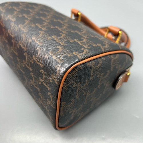 Celine Small Boston Bag Triomphe Brown Black