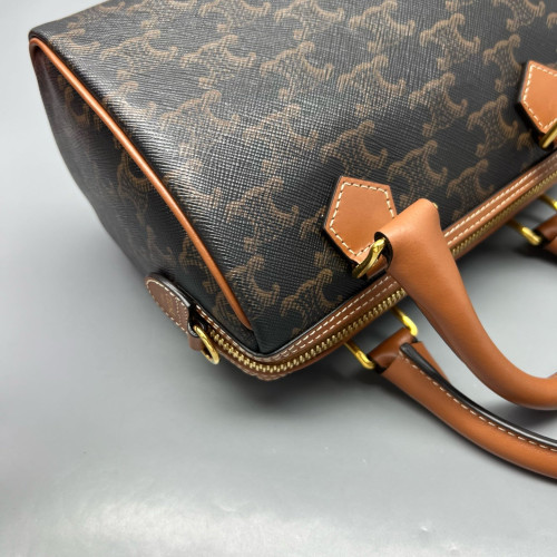 Celine Small Boston Bag Triomphe Brown Black