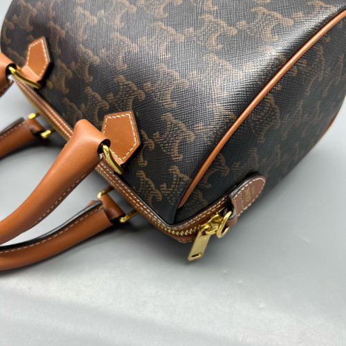 Celine Small Boston Bag Triomphe Brown Black