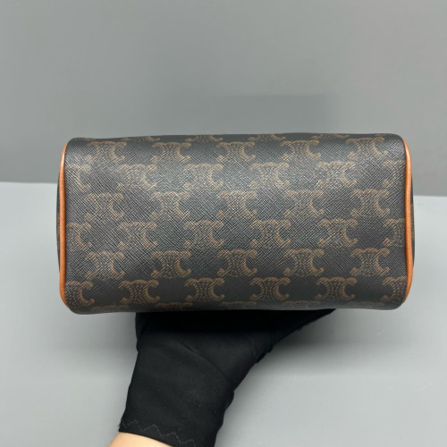 Celine Small Boston Bag Triomphe Brown Black