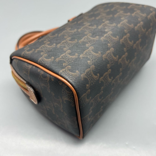 Celine Small Boston Bag Triomphe Brown Black