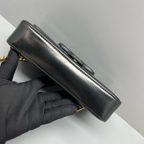 Celine Triomphe Small Triomphe Shoulder Bag Glazed Calfskin Black