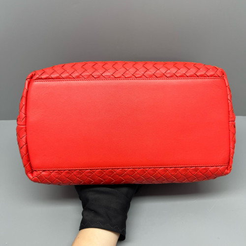Bottega Veneta Tote Bag Lambskin Intrecciato Nappa Nappa Red