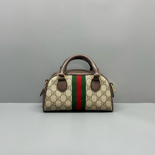 Gucci Web Bowling Bag GG Supreme Monogram Beige Ebony