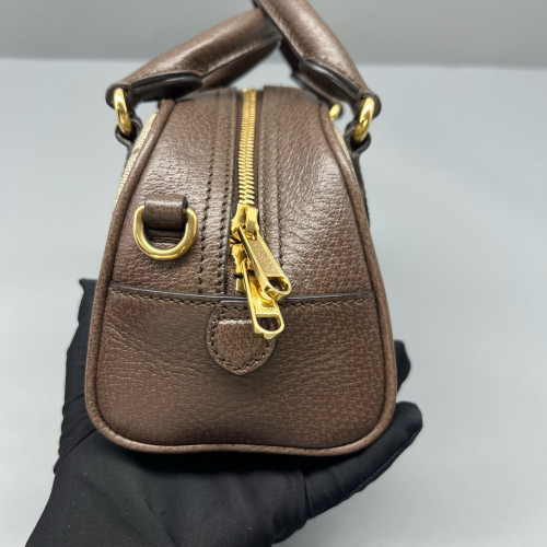 Gucci Web Bowling Bag GG Supreme Monogram Beige Ebony