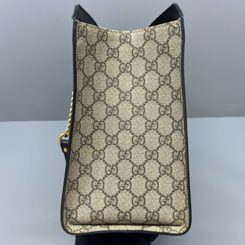 Gucci Medium Padlock Tote GG Supreme Monogram Black Brown