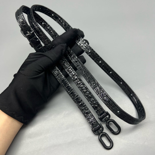 Balenciaga Hourglass Small Calfskin Crocodile Embossed Black