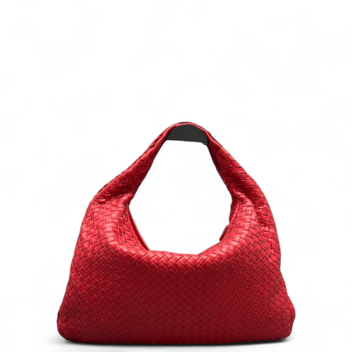 Bottega Veneta Large Veneta Hobo Lambskin Red