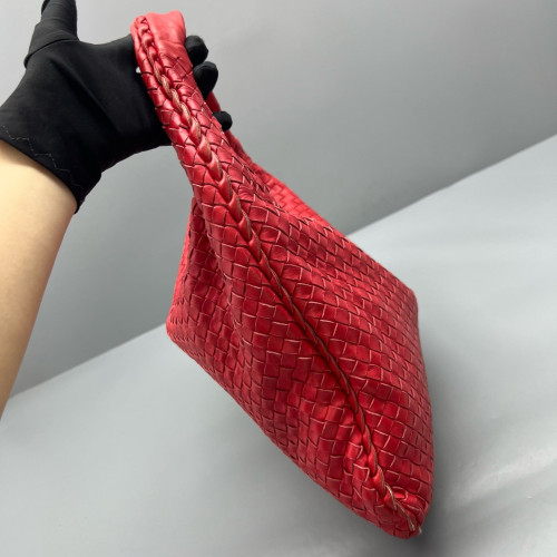 Bottega Veneta Large Veneta Hobo Lambskin Red