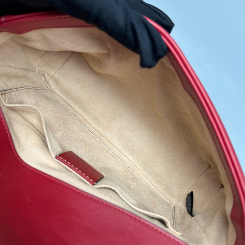 Gucci Chevron Mini GG Marmont Calfskin Red
