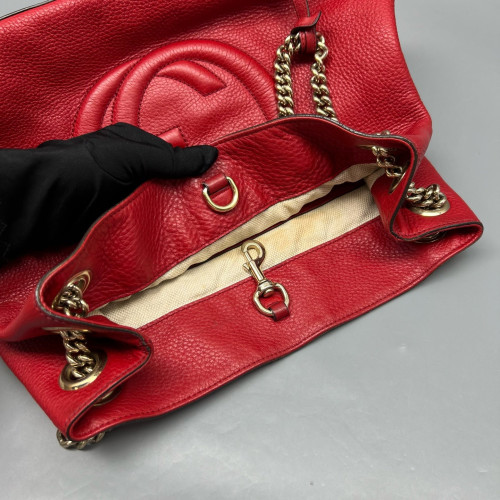 Gucci Medium Soho Shoulder Bag Cuir Red
