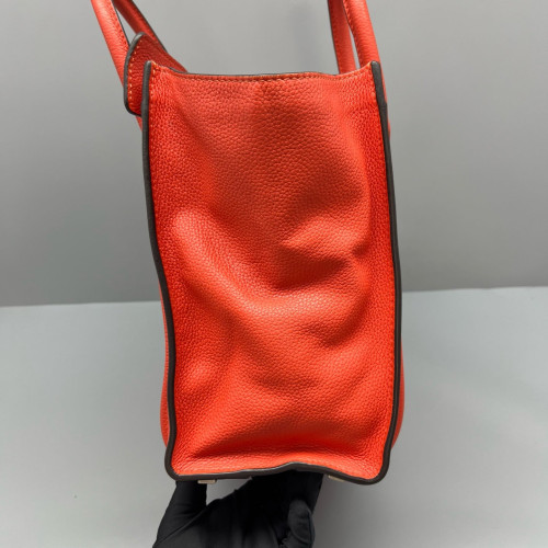 Celine Micro Luggage Calfskin Red Orange
