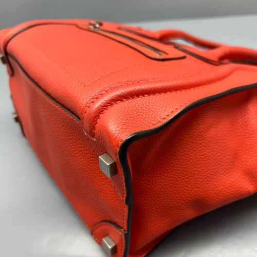 Celine Micro Luggage Calfskin Red Orange