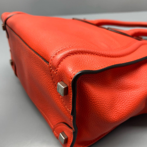 Celine Micro Luggage Calfskin Red Orange