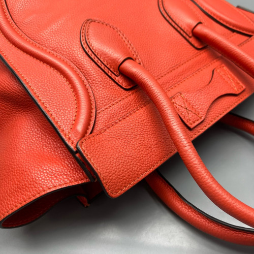 Celine Micro Luggage Calfskin Red Orange