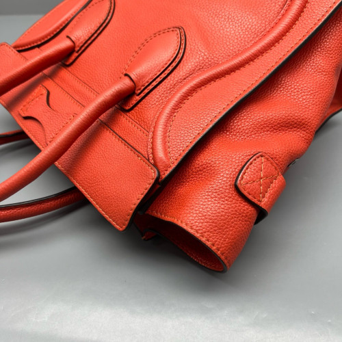 Celine Micro Luggage Calfskin Red Orange