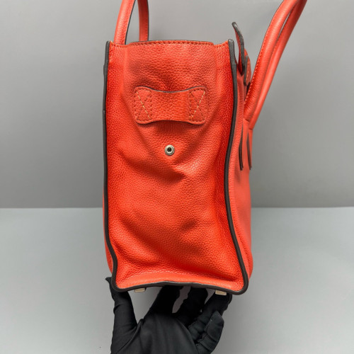 Celine Micro Luggage Calfskin Red Orange