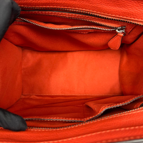 Celine Micro Luggage Calfskin Red Orange