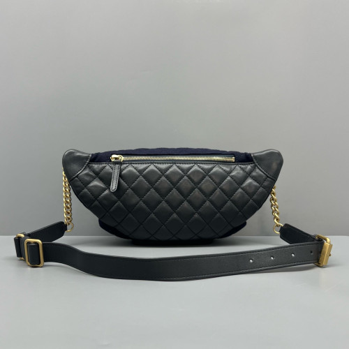 Chanel Quilted Bumbag Calfskin Canvas Black
