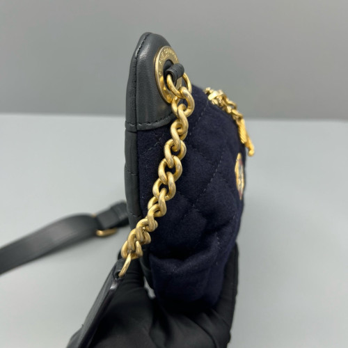 Chanel Quilted Bumbag Calfskin Canvas Black