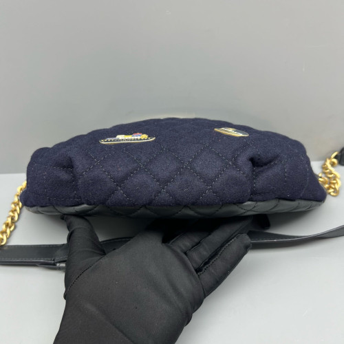 Chanel Quilted Bumbag Calfskin Canvas Black