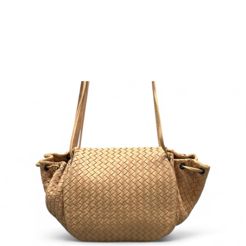 Bottega Veneta Crossbody Bag Lambskin Intrecciato Nappa Light Tan