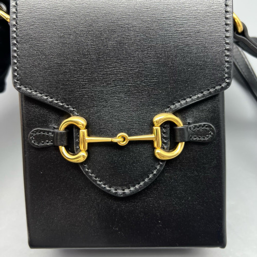 Gucci Mini Horsebit 1955 Crossbody Bag Calfskin Black