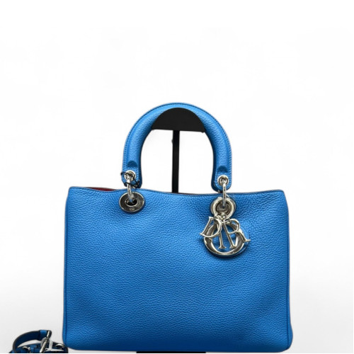 Dior Medium Diorissimo Tote Grained Calfskin Blue Red Dior Medium Diorissimo Tote Grained Calfskin Blue Red