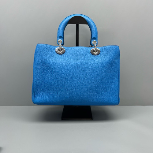 Dior Medium Diorissimo Tote Grained Calfskin Blue Red Dior Medium Diorissimo Tote Grained Calfskin Blue Red