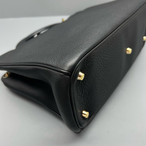 Dior Medium Diorissimo Tote Grained Calfskin Black Magenta