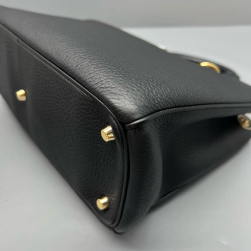 Dior Medium Diorissimo Tote Grained Calfskin Black Magenta