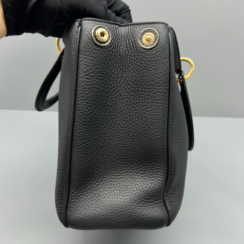 Dior Medium Diorissimo Tote Grained Calfskin Black Magenta