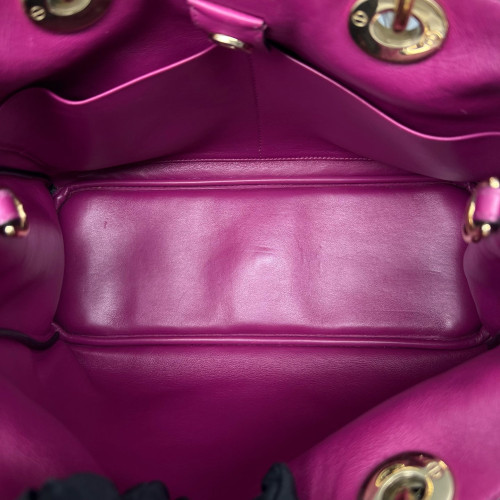 Dior Medium Diorissimo Tote Grained Calfskin Black Magenta