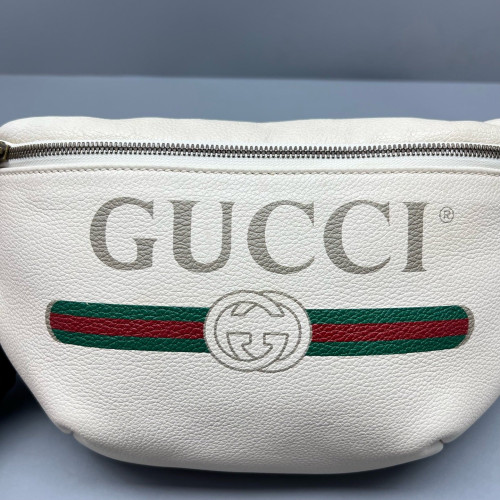 Gucci Waist Belt Bag Leather White Gucci Waist Belt Bag Leather White