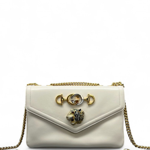 Gucci Small Zumi Shoulder Bag Calfskin White